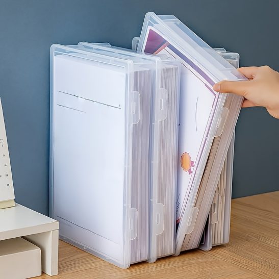 Durable Large Capacity Transparent Multi-Purpose Storage Box | Ideal for Office and Home Organization, Document Storage, Made of Polypropylene