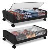 2Pack XXL Large 17.17gal Underbed Storage Containers | Under Bed Organizer with Wheels for Clothes, Bedding, Shoes, Blankets, Books | Classic Oxford Cloth, Rectangle Shape, Multipurpose Use, Under-Bed Storage